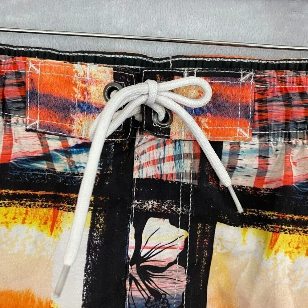 Sonoma‎ Men's Swim Trunks Size XXL Tropical Sunset Beach Surf Palm Trees NWT